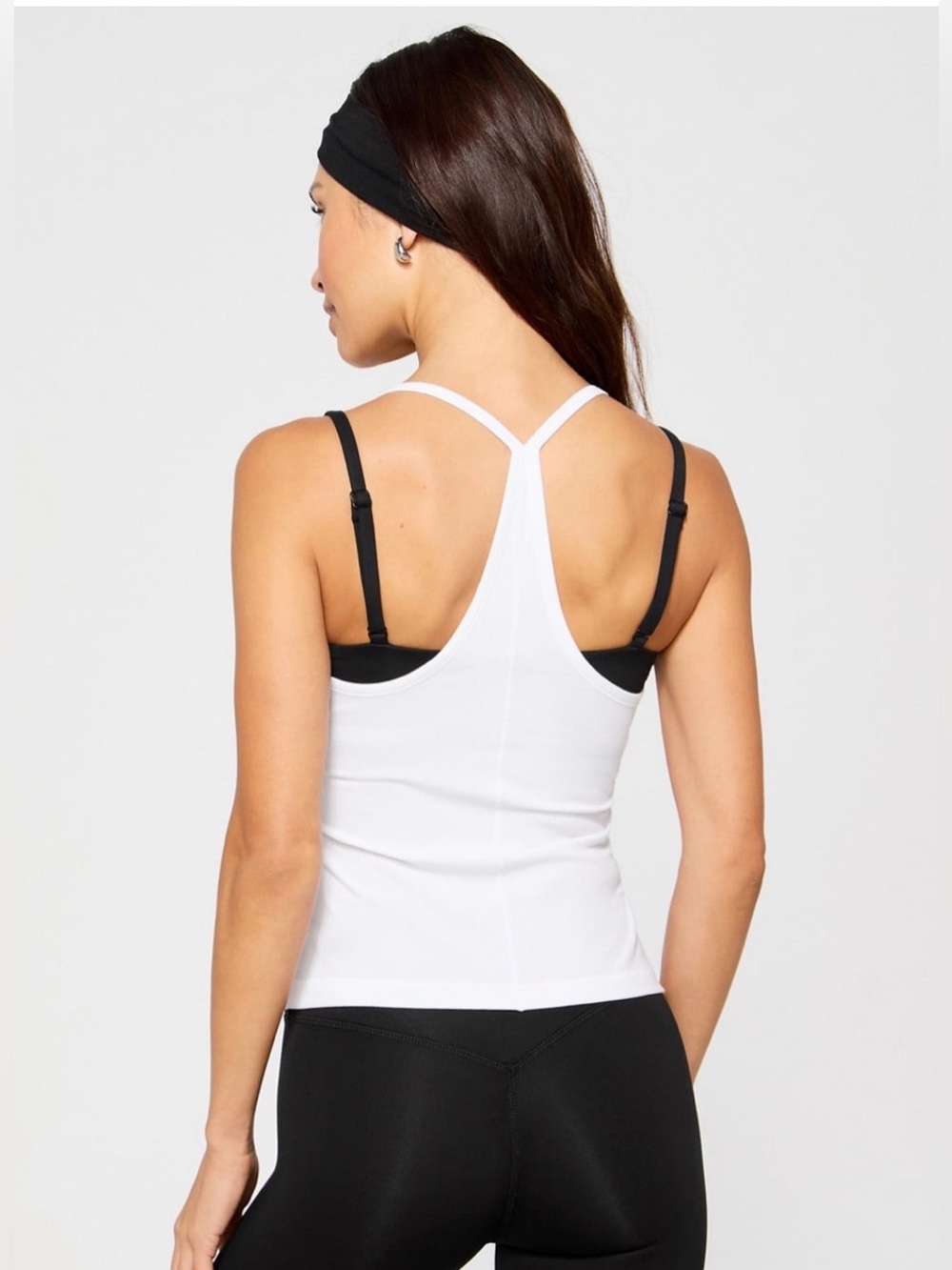 Fabletics Modal Rib V-Neck Tank - White - Picture 2 of 3